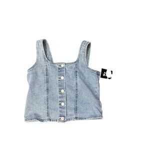 NWT Art Class Light Blue Denim Button-Up Vest